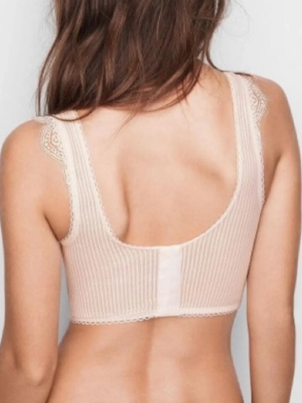 NWOT Victoria’s Secret Dream Angels Floral Lace Striped Mesh White Bra Top 32D - Picture 2 of 13